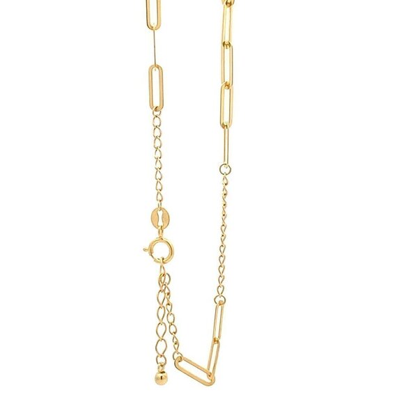 18K Gold Bracelet Paperclip Cable Link Size 6 inches plus 1.5 inches Extension - Picture 4 of 14